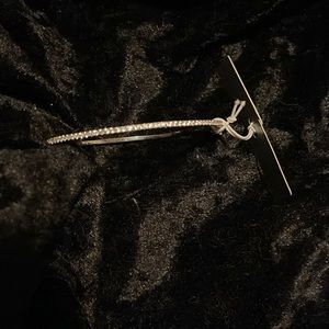 Sterling silver plated bangle with cubic zirconia